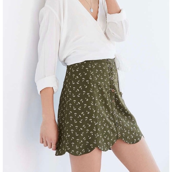 Urban Outfitters Dresses & Skirts - Cooperative Urban Outfitters Green Scalloped Skirt